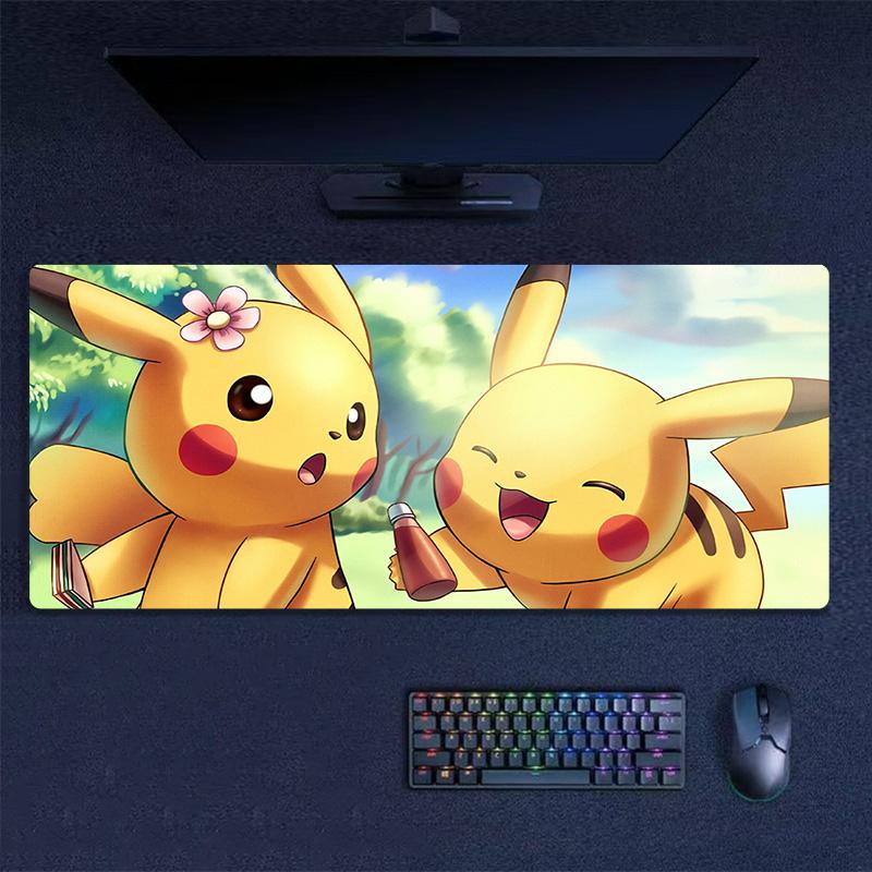 Pikachu Print Cushion Non-slip Laptop Tablet Big Mousepad XXL Mat Mini PC Playmat With Lock edge