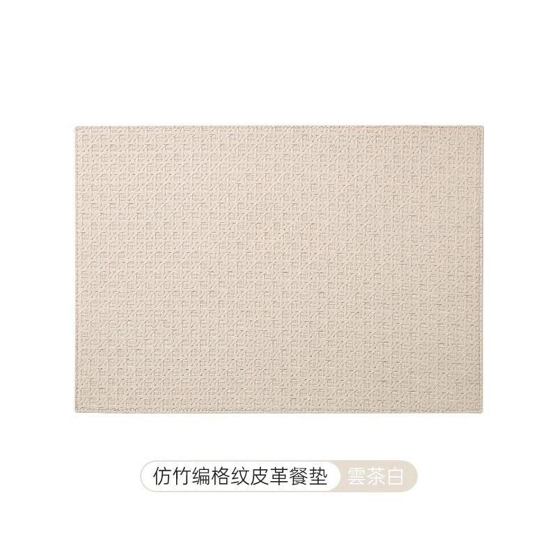 New Home Hotel Grid Pattern PU Leather Placemat Restaurant Double Sided Waterproof Oil Proof Coffee Dining Table Mat Coasters