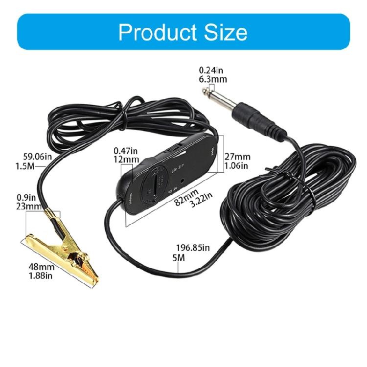 Simple Arrange Clip On Device for Multiple Instruments Including Violin and Guitar Compact Size 6.3mm Cable Easy Carry