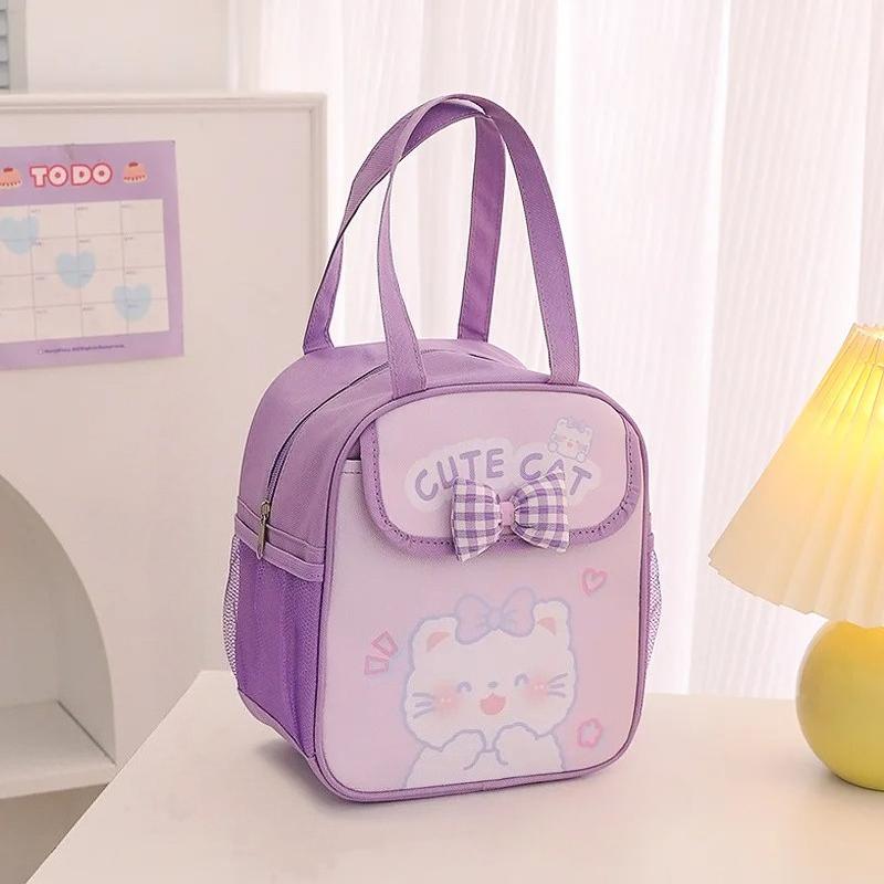 Large Capacity Handheld Lunch Bag Thickened Aluminum Foil Picnic Bag Ice Bag Cartoon Cute Student Insulated Bento Bag Storage Bag