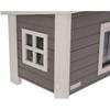 Outdoor Cat House Made of Composite, Durable Material - KERBL - ECO Eli - Grey / White - 57 X 45 X 43 Cm