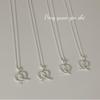 Su Chuang S925 Sterling Silver Twisted Rope Heart Necklace for Women - Elegant Sweet Design, High-End Collarbone Chain.