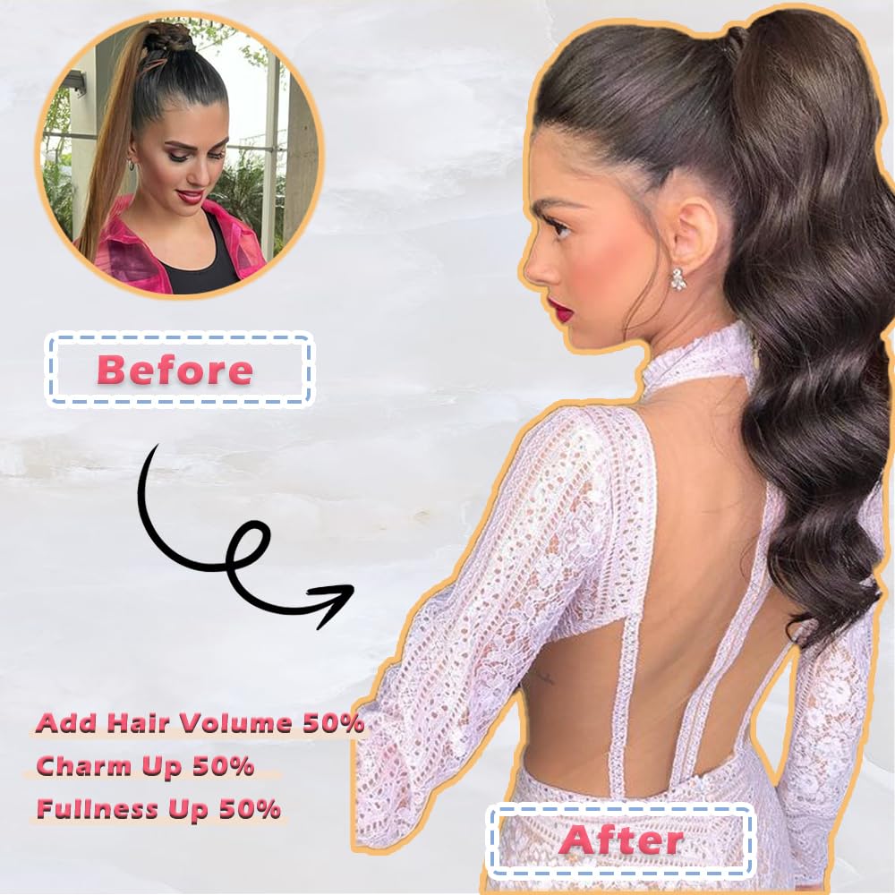 Ponytail Extension Flexible Wrap Around Hair Piece  Long Wavy Curly Hair Extensions for Women