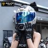 SULAITE Motorcycle Gloves Women Full Finger Carbon Fiber Shell Breathable Touchscreen Goat Leather Riding Gear