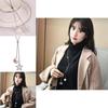 Stylish Elegant Star Pendant Sweater Necklace For Women With Pearl Tassel Accents