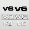 3D Metal V6 V8 Logo Car Engine Display Emblem Badge Decals Decorative Stickers For Toyota BMW Benz Honda Mazda Auto Accessories