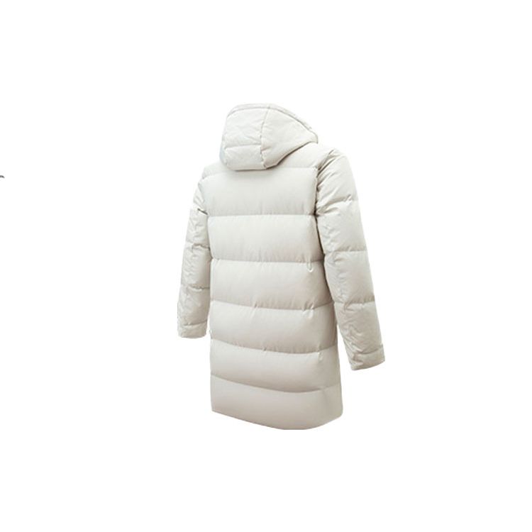 Anta Training Series Heat Technology Mid-Length Hooded Down Jacket Men Outerwear Cool-Wind-Gray 152147945-1