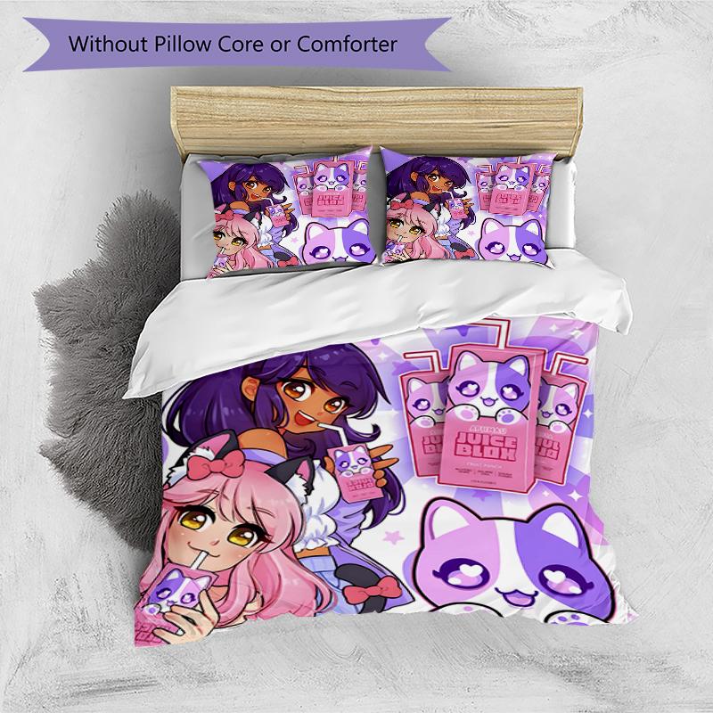 Set Copriletto Anime A-AphmauS 3 Pezzi - Biancheria da Letto Stampata HD con 1 Copripiumino e 2 Federe - Perfetto per la Decorazione della Casa e del Dormitorio