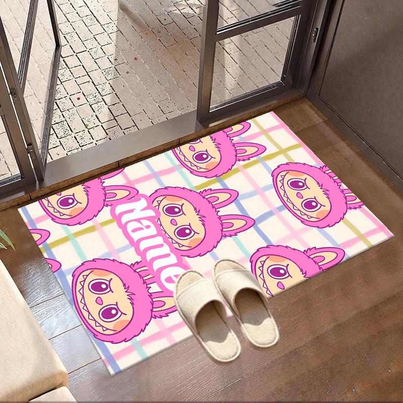 Custom Name Personalized Labubu Print Carpet, Versatile Home Decor Rug, for Playroom, Apartment, Balcony, Entryway, Hallway Gift