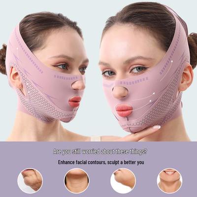 Graphene V-Line Lifting Mask: Firming Facial Contours & Nasolabial Folds, Double Chin Sleep Bandage - Comfortable & Breathable