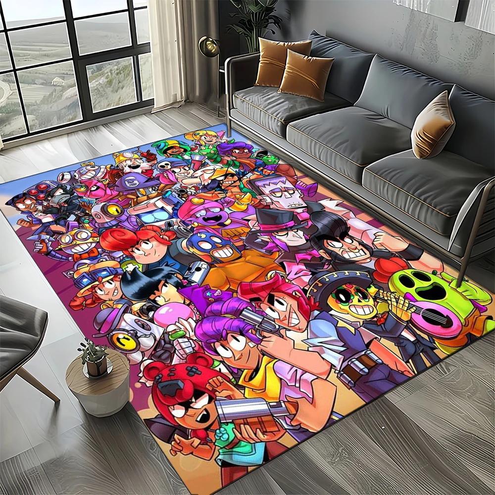Cartoon 27 Style New Brawlls 3D Game Carpet Rug for Living Room Bedroom Home Sofa Decoration,Kids Play Non-slip Floor Mat