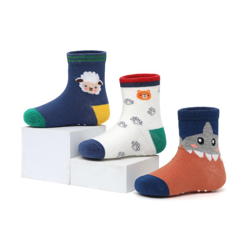 6 Pairs Kids Boys Non Slip Socks Cute Cartoon Pattern Breathable Comfy Children Floor Socks For All Seasons