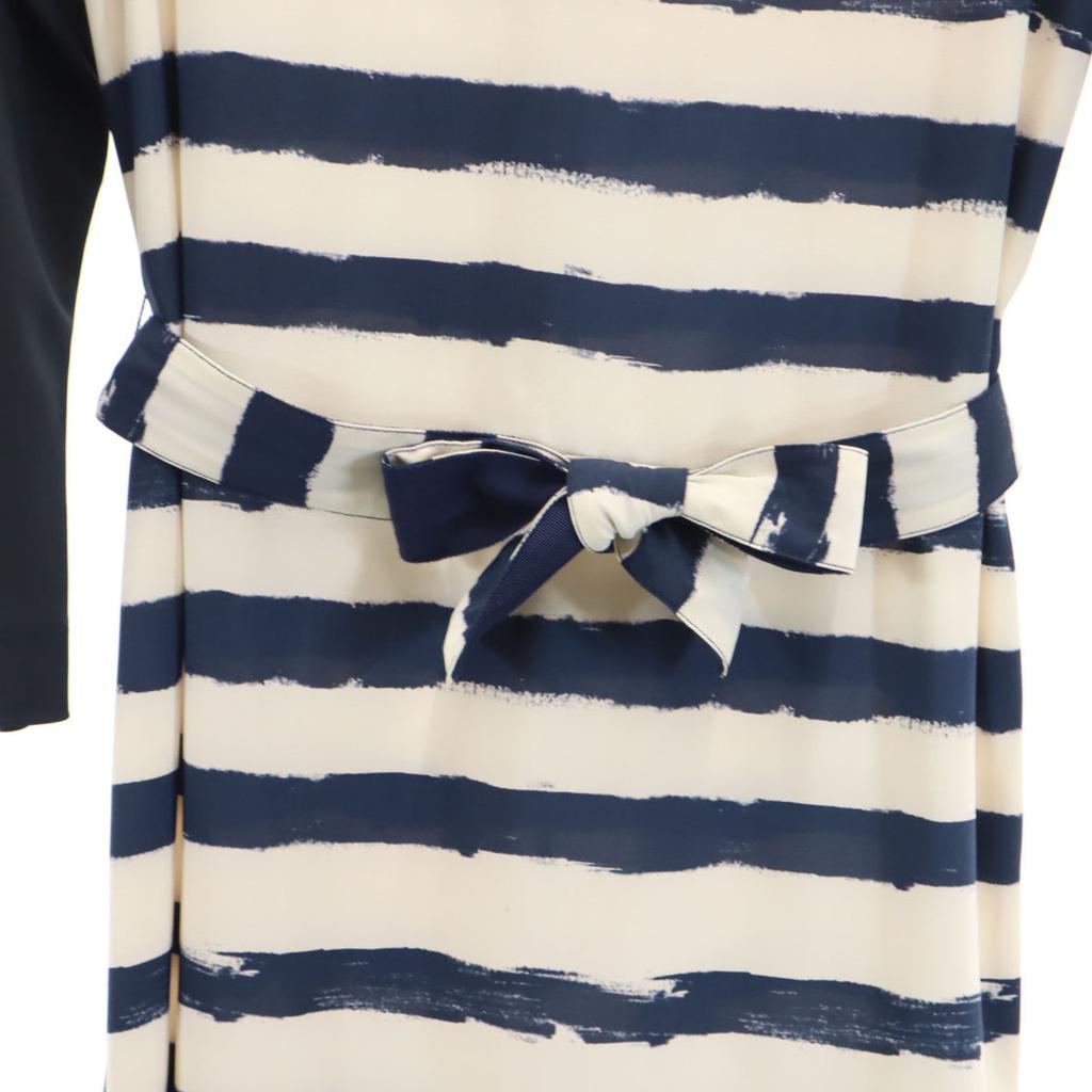 Armani Exchange Border Pattern Long Sleeve Mini Dress PO Navy Women Used