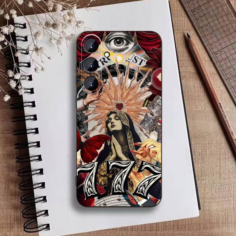 Dark Ornate Collage Art Phone Case For Samsung Galaxy A73,A21s,A22,A31,A52,A53,A71,A41Soft Black Shell