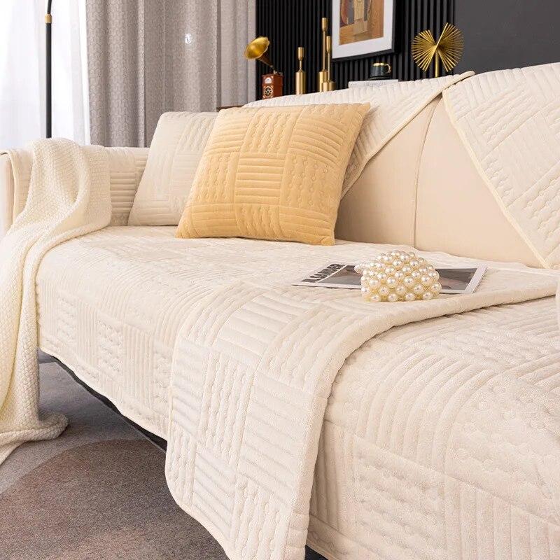 Winter Crystal Velvet Sofa Cover Warm Thickening Non-Slip Sofa Cover Living Room Couch Covers Soft Universal Armrest Back Towel