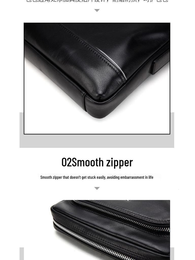 Men's Genuine Leather Crossbody Shoulder Bag - Multifunctional, Practical, Soft Cowhide for Business Use