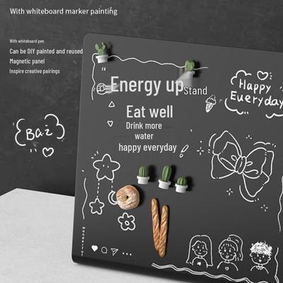 Magnetic Desktop Blackboard Memo Board with Bread-Shaped Fridge Magnet Display
