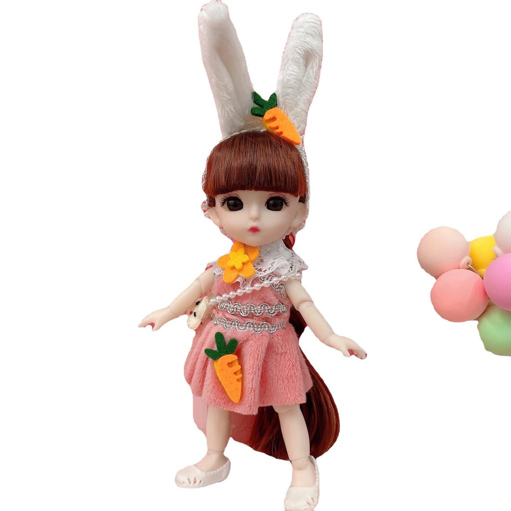 30cm Douluo Mainland Little Five Dance Rabbit Doll Princess Dress-up Suit Doll Birthday Gift Girl Toy
