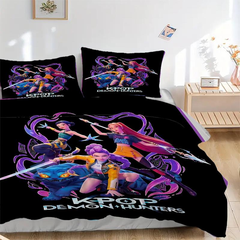 3Pcs Kpop Demon Hunters Bedding Sets For All Sizes New 3D Printed Bed Cover Comforter Duvet Cover Pillowcase Bedroom Decoration