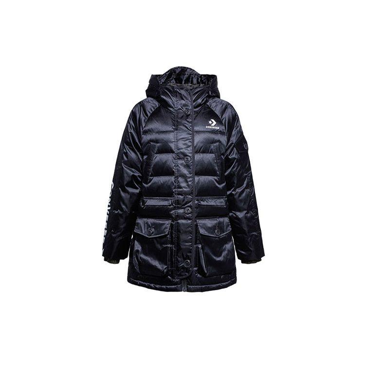 Converse Down Jackets Women's Ink Black Hooded Moderate Other 10006987-A02