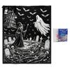 Cozy Warm Throw for Sofa Halloween DIY Coloring Blanket with 24 Markers, Washable Blanket, Color Art Therapy Relaxation Your Own Spooky Pattern