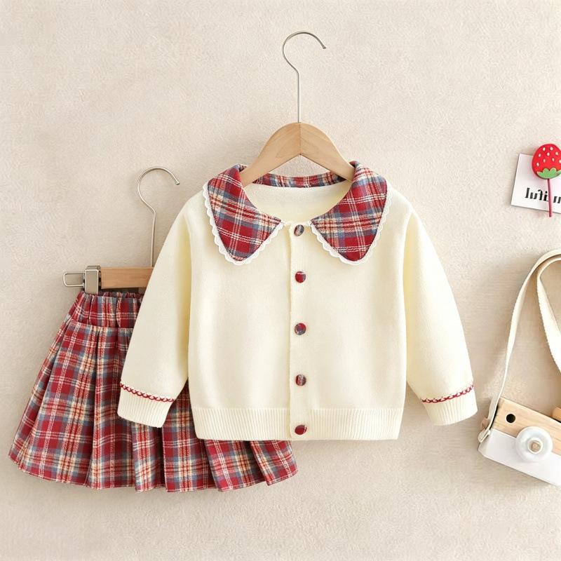 Boys Girls Knit Sweater Single Top / 2Pcs Set Soft Knitted Fabric Warm Children Casual Outfit For Daily Wear