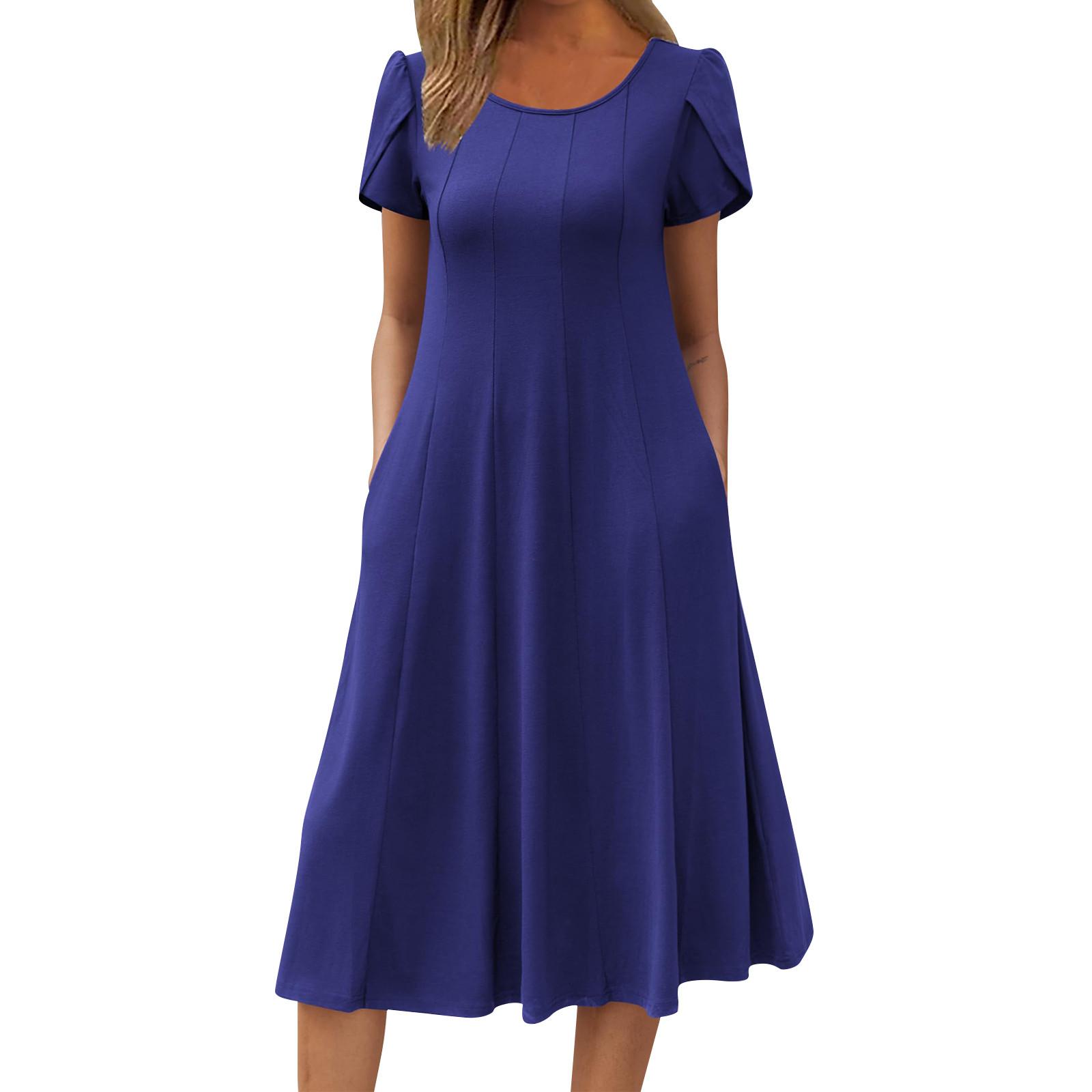 

Женское платье с V-образным вырезом, летнее платье с плиссированной резинкой на талии, А-силуэтное платье L белый