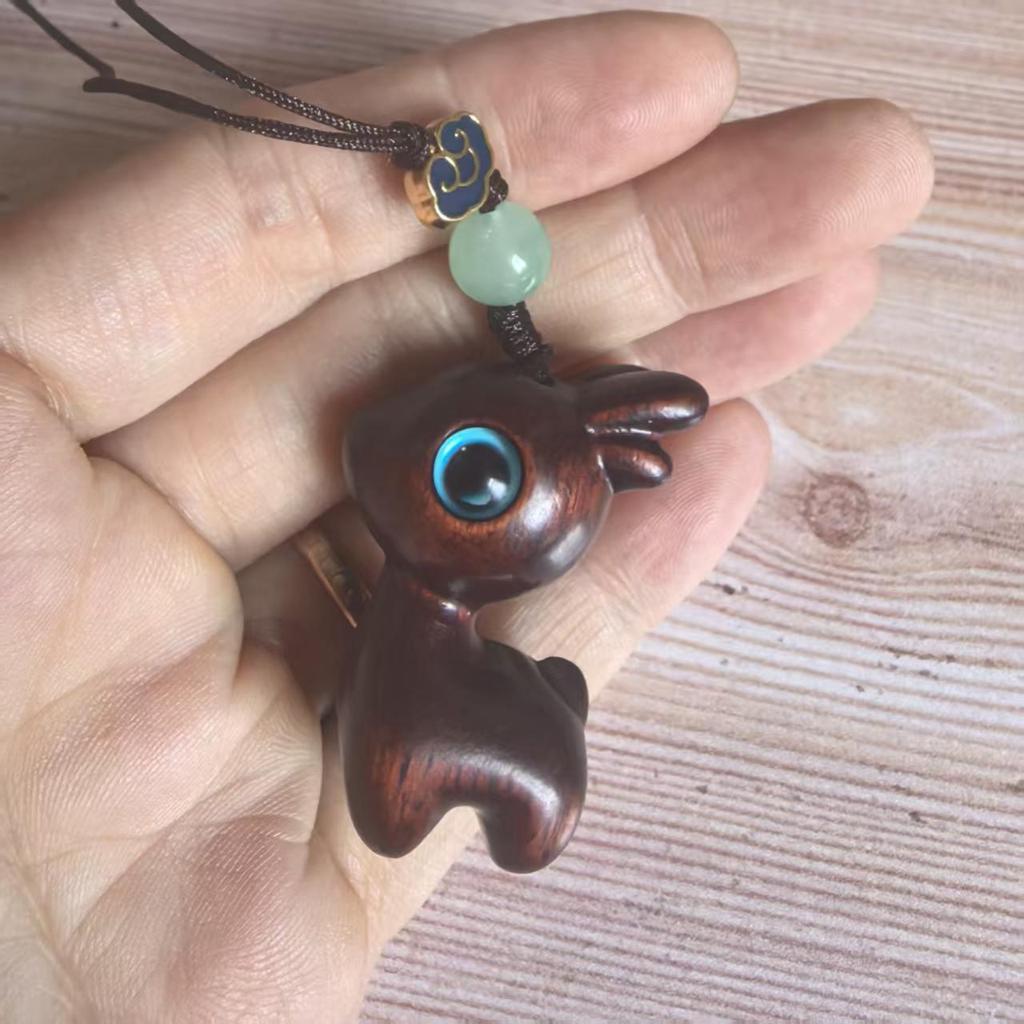 Green Sandalwood Zodiac Animal Guardians Phone Strap & Backpack Pendant