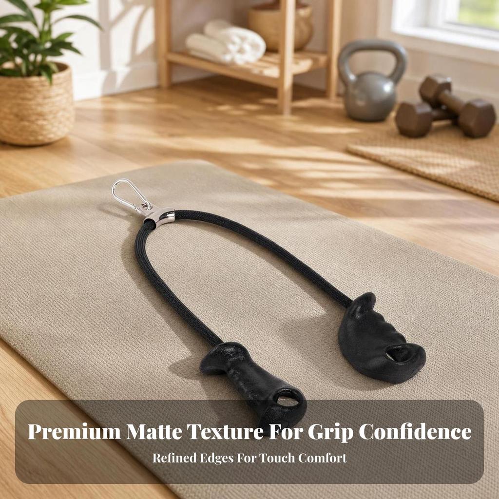 Ergonomic Pilates Strap with Hook | Textured Braided Cord, Fitness Equipment,