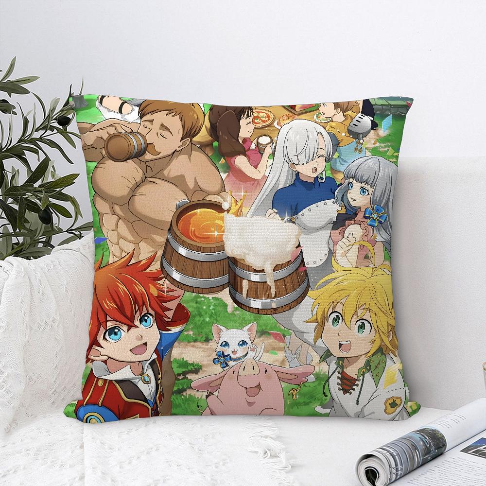 Anime 7 D-Deadly S-Sins Pillow Case Sofa Decorative Home Double-sided Print Plush Square Throw Pillow Covers Cushion Decor Cover