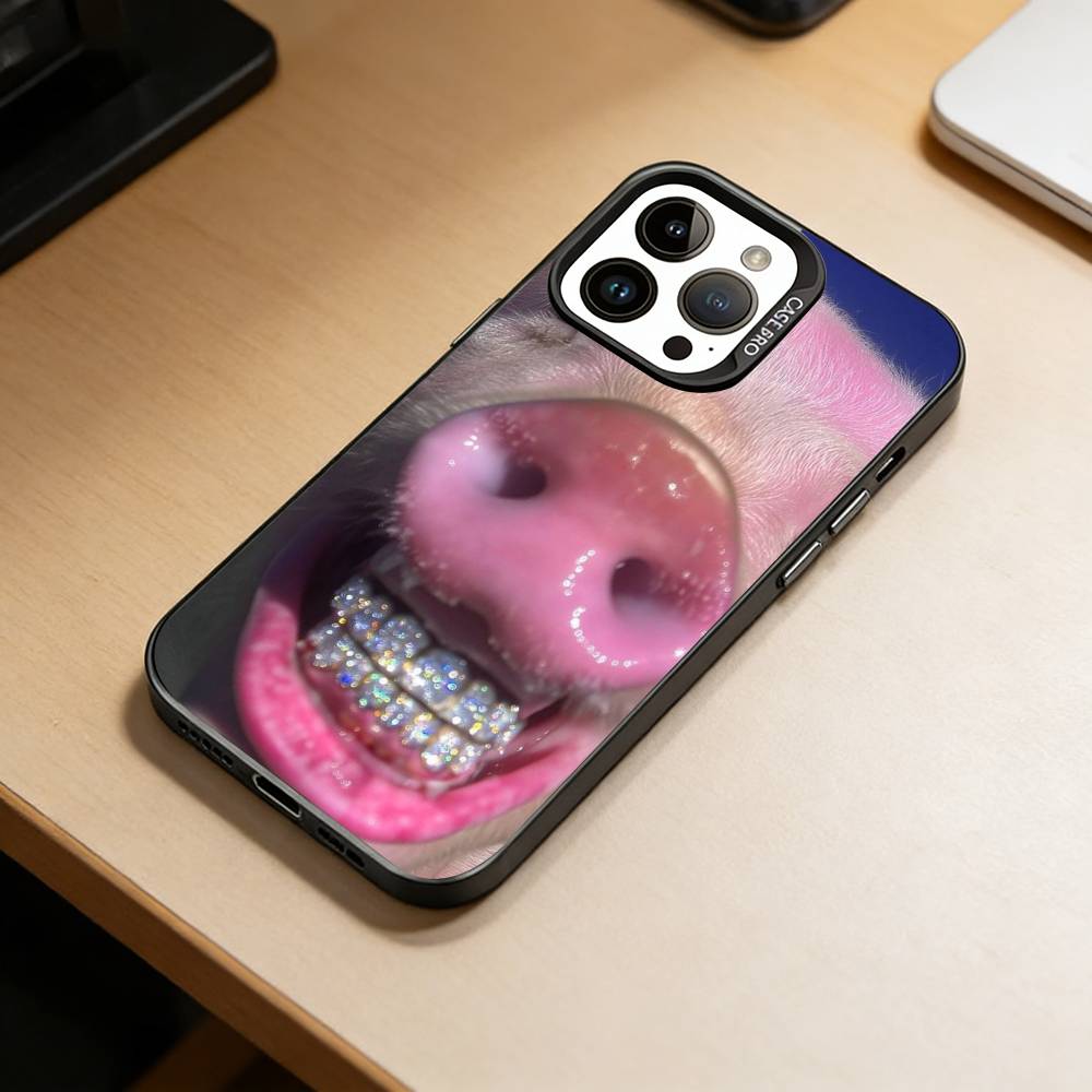 D-Funny Animals Phone Case For iPhone 17,16,15,14,13,12,11 Plus,Pro Max,XS,Colorful Silver Phone case Funda Cover