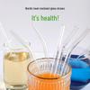 Heat-Resistant Transparent Glass Straw - Lipstick-Proof, Bubble Tea, Non-Disposable, Thick, Adult & Maternity Use