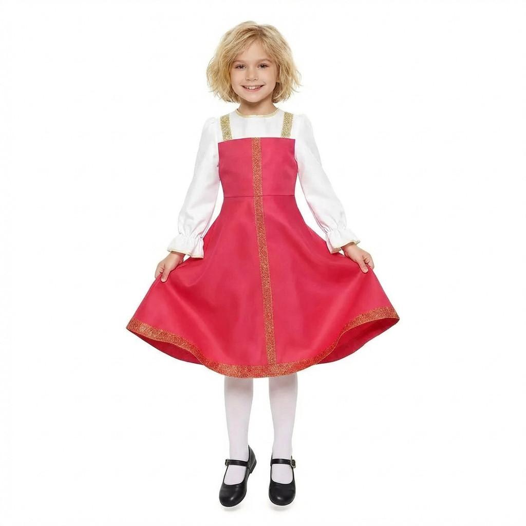European Folk Dress Costume For Girls With Uniform Fabric For Stage Performance