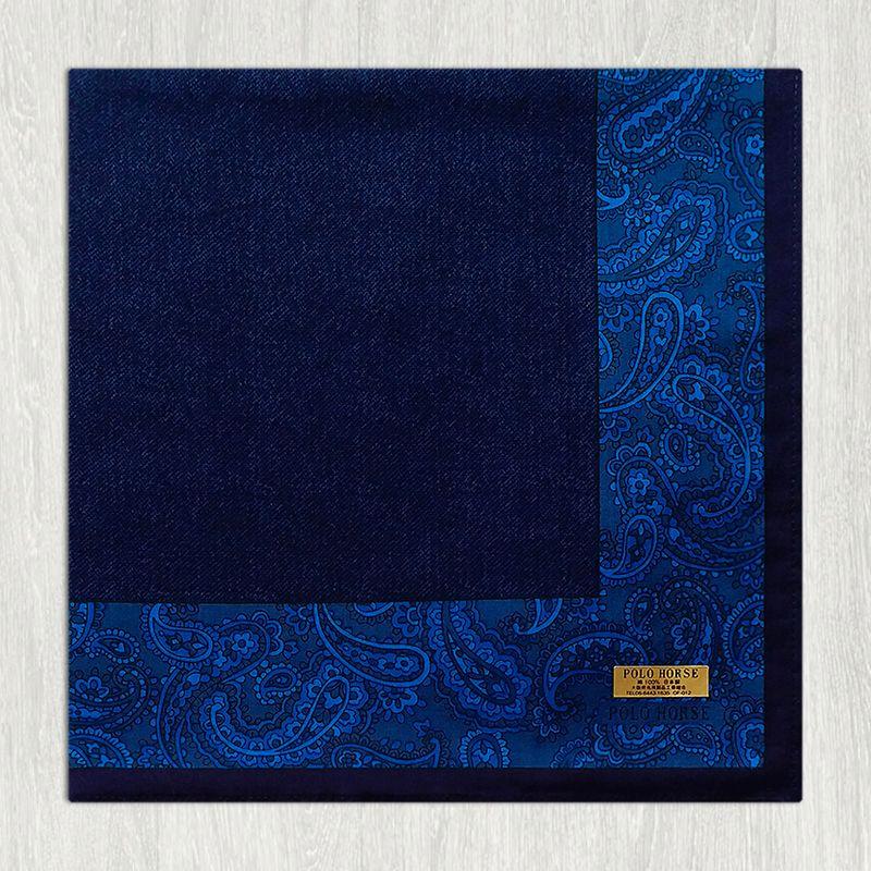 

Made in Japan Suit Pocket Square Paisley Handkerchief INDIGO TALE