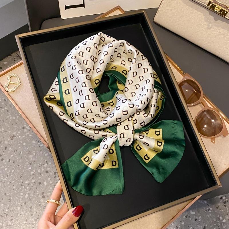 Satin high-end tied hair long silk scarf headband elegant and simple versatile hair band headband streamer hair accessories women's tied bag