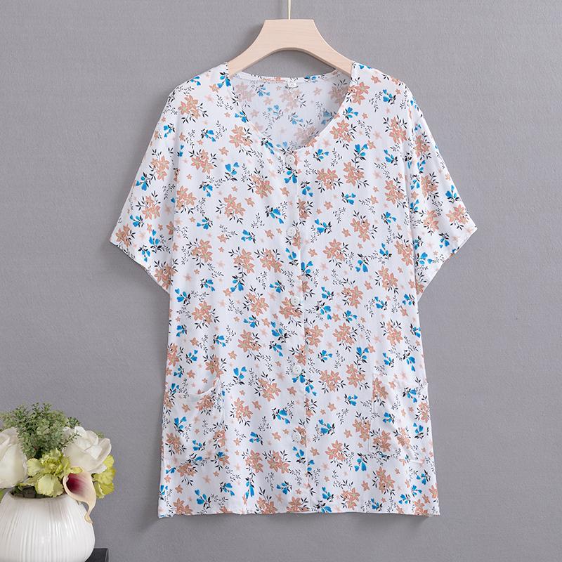 Summer Top Women Cardigan Thin Short Sleeve Plus Size Women's Blouse Summer Loose Vintage Clothes