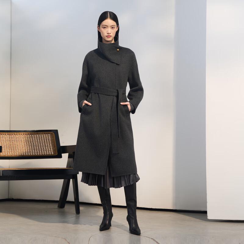 

ELLASSAY Women s Scarf Collar Long Wool Coat S