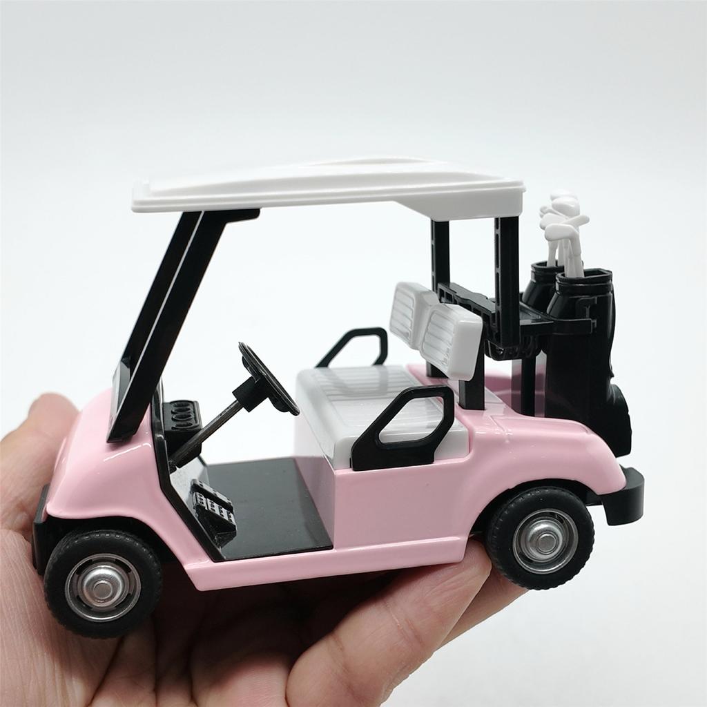 1:20 Maßstab Miniatur Metall Golfwagen Repliken Modell mit Schlägern Kuchenaufsätze Dekorative Ornament für Heim- Büro-Ausstellung