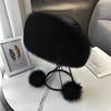 Fox Fur Whole Leather Fragrant Concubine Hat Female Autumn and Winter Travel Warm Fur Hat Ear Protection Mongolian Hat Shows Small Face
