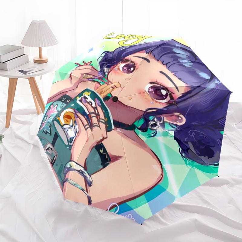 1pc KPop Demon Hunters ZOEY5 Umbrella, Sun Protection, And UV Shielding. It Has Eight Sturdy Ribs for Outdoor Use And Perfect Gift