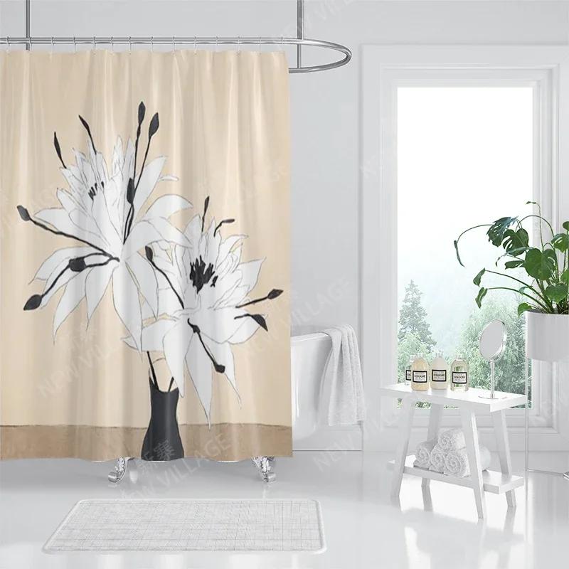 

Waterproof Fabric Shower Curtains Bathroom Curtain Accessories Bath Curtain Shower 180X200Cm 240*200 Modern Boho Nordic Decor W60H190(CM)-1 Pcs