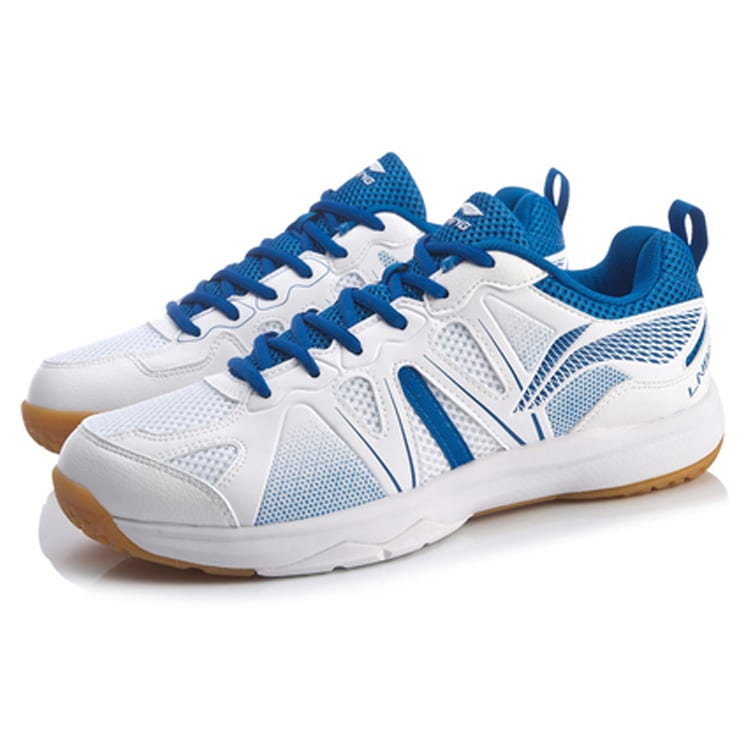 Li Ning Racetrack Encounter Badminton Shoes Unisex Low Top White Blue AYTQ035-1