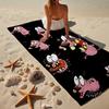 Pink dog In The Garden Beach Towel, Super Soft Microfiber, Gift for Her/Him, Birthday, for Pool, Beach, Travel, Home Decor Fan gifts