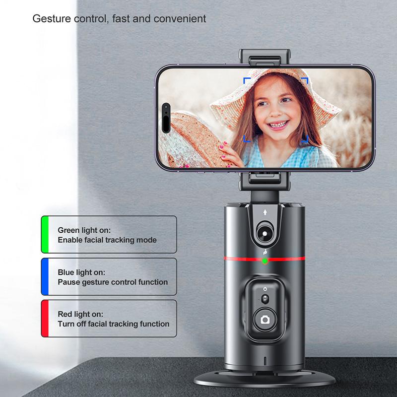 P02 Auto Face Tracking Stand 360° Rotation Phone Holder Desktop Tracking Gimbal Stabilizer Tripod for Live Vlogging Video