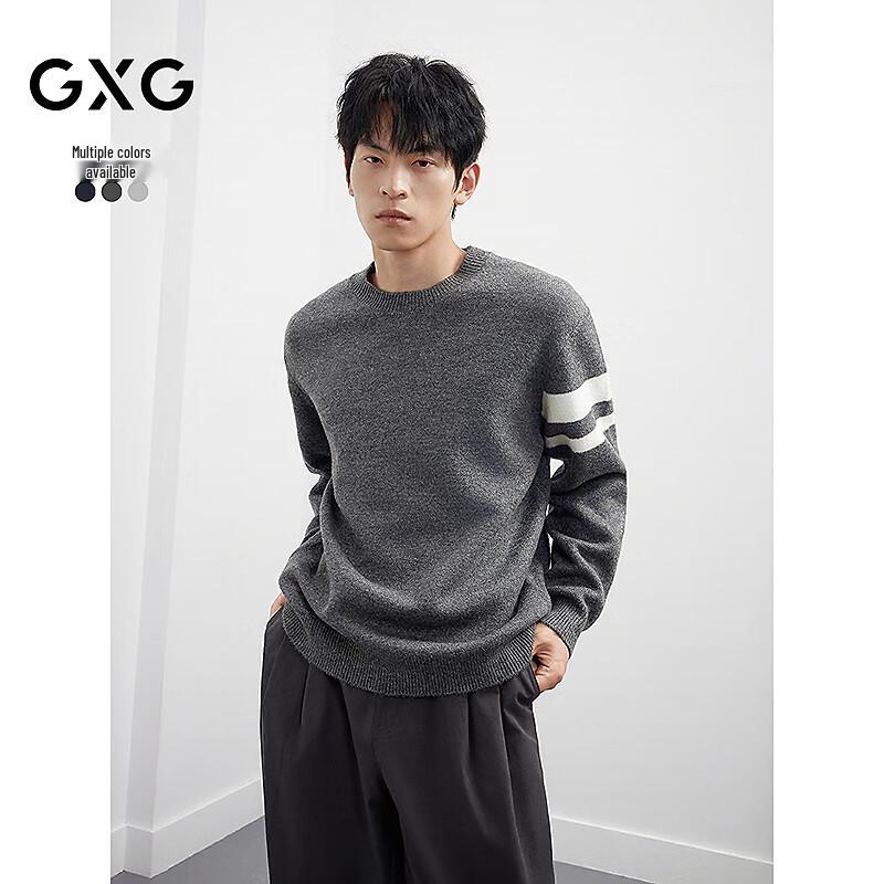 GXG Men's Casual Color Block Striped Knit Sweater