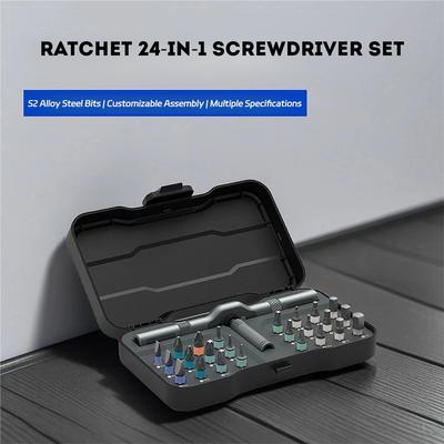Ratchet 24 In 1 Screwdriver Set DIY Ratchet Screwdrivers Set Magnetic DIY Precision Tool Kit for PC Mobile Watch Bicycle