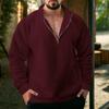 Men S Fleece Zip Up Cardigan Sweatshirt Loose Fit Autumn