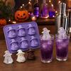 Bar-worthy Halloween Ice Cubes Silicone Cube Tray, Witch Ghost Pumpkin Bat Mold, Flexible BPA-free Freezer Dishwasher Safe Mold Tray for Whiskey Soda