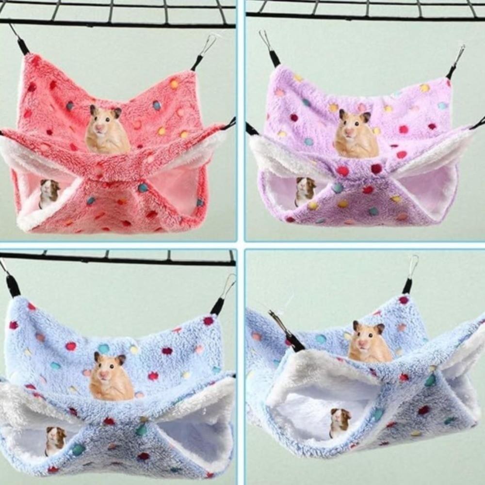 Warm Hanging Pet Hammock Winter Hamster Cage House Cozy Plush Nest Bed for Rat