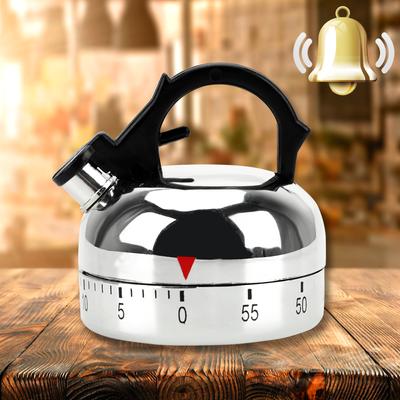 Kettle Shape Mechanical Timer 60 Minutes Kitchen Timer Plastic Countdown Alarm Reminder Cooking Reminders Tools